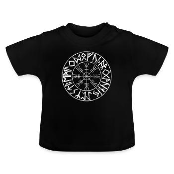 Héros des personnages de runes terrestres Awe Viking - T-shirt bio col rond Bébé - noir - Devant