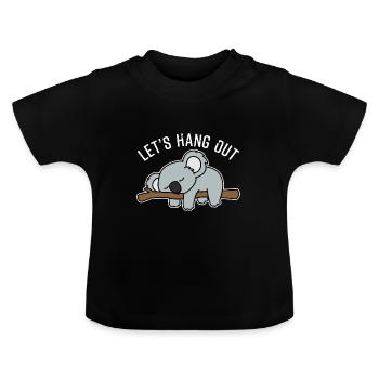 Cute Koala Let's Hang Out Koala Gift - Baby Organic T-Shirt with Round Neck - black - Front