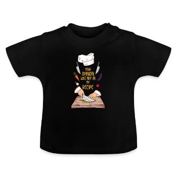 Avis recette chef chef cadeau - T-shirt bio col rond Bébé - noir - Devant