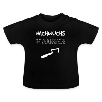 Nachwuchs Maurer - Geschenkidee Geburt Handwerk - Baby Bio-T-Shirt mit Rundhals - Schwarz - Vorne