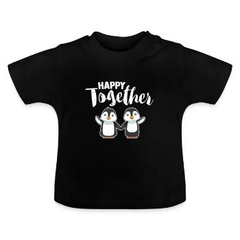 amitié - T-shirt bio col rond Bébé - noir - Devant