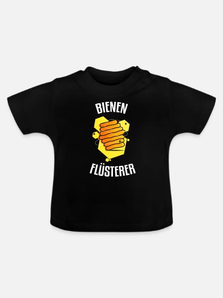 Bienen Flüsterer Imker Honigbiene - Baby Bio-T-Shirt mit Rundhals - Schwarz