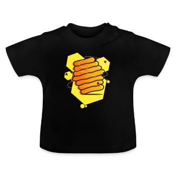 Bee beekeeper honey honey bee - Baby Organic T-Shirt with Round Neck - black - Front