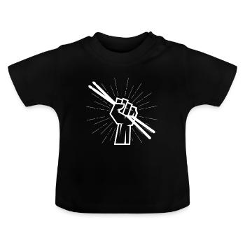 Batterie Drumsticks Drums Drummer Musique Cadeau - T-shirt bio col rond Bébé - noir - Devant