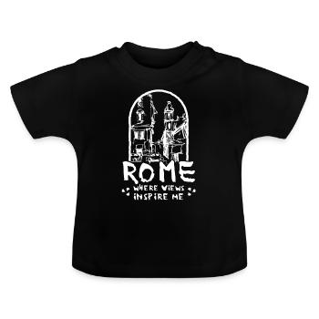Rome - T-shirt bio col rond Bébé - noir - Devant