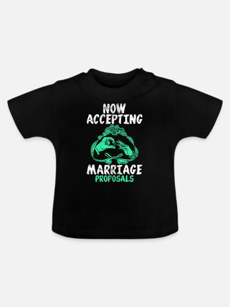 Heirat Antrag - Baby Bio-T-Shirt mit Rundhals - Schwarz