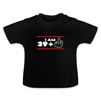 40 ans - T-shirt bio col rond Bébé - noir - Devant