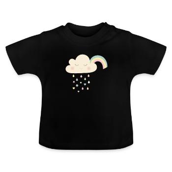 Wolke - Baby Bio-T-Shirt mit Rundhals - Schwarz - Vorne