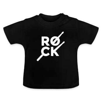 Motif rock cool - T-shirt bio col rond Bébé - noir - Devant