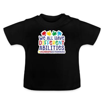autisme - T-shirt bio col rond Bébé - noir - Devant