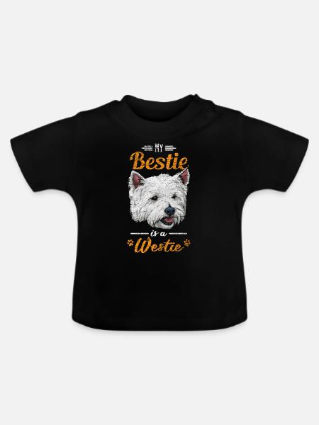 West Highland White Terrier - Baby Bio-T-Shirt mit Rundhals - Schwarz
