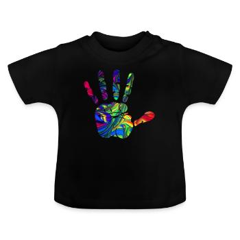 Hand - Baby Bio-T-Shirt mit Rundhals - Schwarz - Vorne