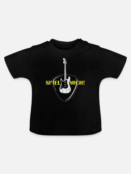 Gitarre, spiel mich! - Baby Bio-T-Shirt mit Rundhals - Schwarz