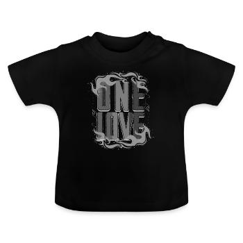 Flame reggae colors cool gift - Baby Organic T-Shirt with Round Neck - black - Front