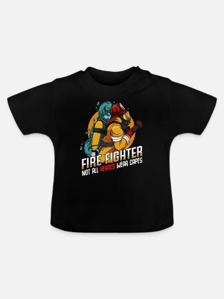 Feuerwehrmann - Baby Bio-T-Shirt mit Rundhals - Schwarz