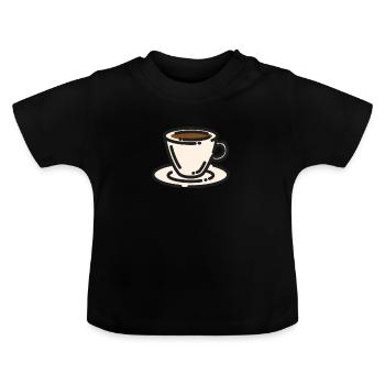 Kaffee - Baby Bio-T-Shirt mit Rundhals - Schwarz - Vorne
