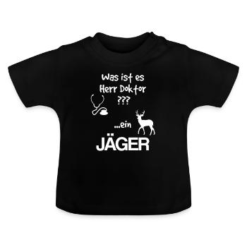 Es ist ein Jaeger Geschenk Geburt Baby Kind Jagd - Baby Bio-T-Shirt mit Rundhals - Schwarz - Vorne
