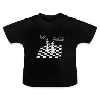 échec et mat - T-shirt bio col rond Bébé - noir - Devant