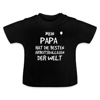 Papa Arbeitskollegen - Baby Bio-T-Shirt mit Rundhals - Schwarz - Vorne