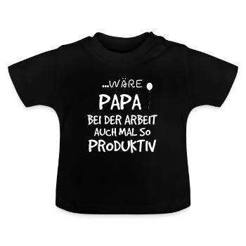 Geschenkidee Arbeitskollegen zur Geburt - Baby Bio-T-Shirt mit Rundhals - Schwarz - Vorne