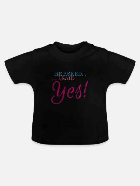 Verlobung - Baby Bio-T-Shirt mit Rundhals - Schwarz