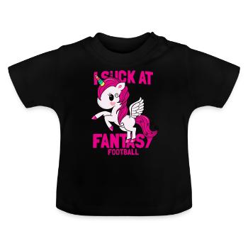 Je suce au cadeau de Licorne Fantasy Football - T-shirt bio col rond Bébé - noir - Devant