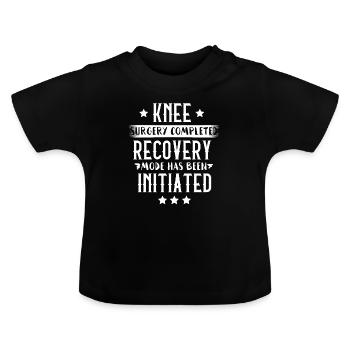 Genou chirurgie réhabilitation récupération nouveau genou - T-shirt bio col rond Bébé - noir - Devant