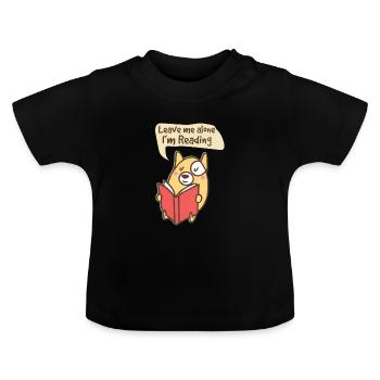 Lesen - Baby Bio-T-Shirt mit Rundhals - Schwarz - Vorne