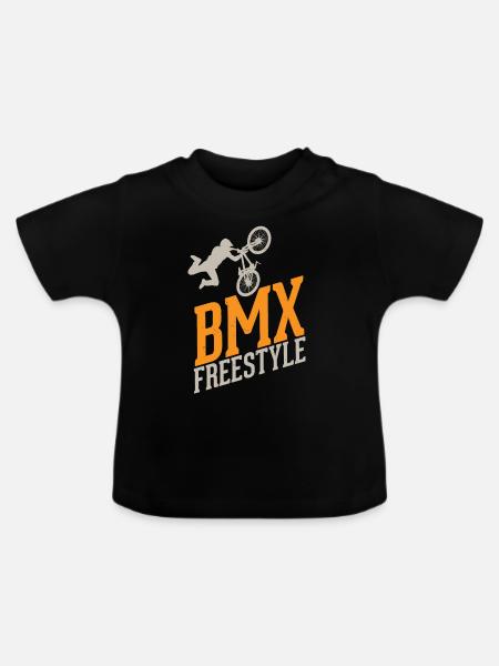 BMX Freestyle - Baby Bio-T-Shirt mit Rundhals - Schwarz