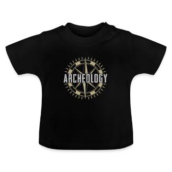 Kompass Archäologie Entdeckung Geschenk - Baby Bio-T-Shirt mit Rundhals - Schwarz - Vorne