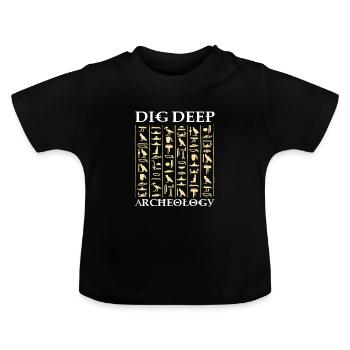 dig texture archäologie entdecken geschenk - Baby Bio-T-Shirt mit Rundhals - Schwarz - Vorne