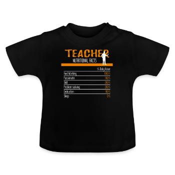 Ingrédients de l'enseignant - T-shirt bio col rond Bébé - noir - Devant