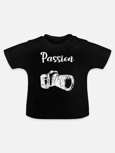 Passion eines Fotografen - Baby Bio-T-Shirt mit Rundhals - Schwarz