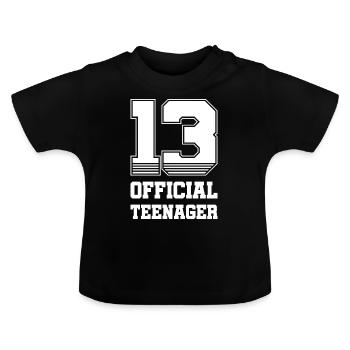 Teenager Jugendlicher 13. Geburtstag - Baby Bio-T-Shirt mit Rundhals - Schwarz - Vorne