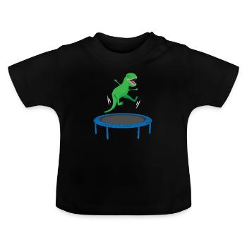Jumping T Rex - T-shirt bio col rond Bébé - noir - Devant