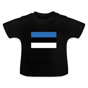 Flag Estonia Flag, flag of Estonia - Baby Organic T-Shirt with Round Neck - black - Front