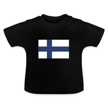 Drapeau de la Finlande, pavillon de la Finlande, drapeau de la Finlande - T-shirt bio col rond Bébé - noir - Devant