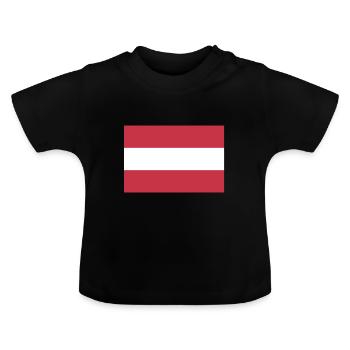 Flagge Österreich, Flagge Österreichs, Austria - Baby Bio-T-Shirt mit Rundhals - Schwarz - Vorne