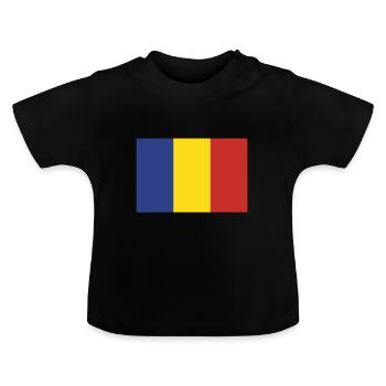 Flagge Rumänien Flagge flag Romania - Baby Bio-T-Shirt mit Rundhals - Schwarz - Vorne