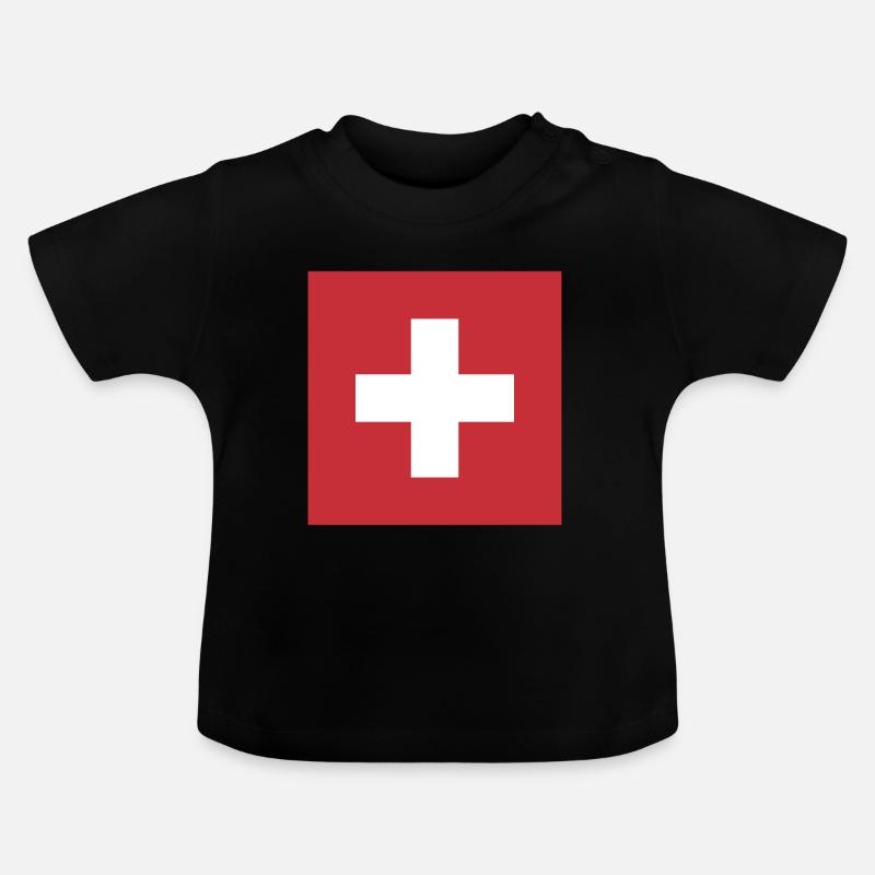 Drapeau Suisse Drapeau Suisse Suisse - T-shirt bio col rond Bébé - noir