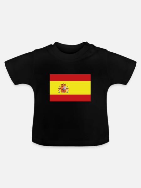 Drapeau de l’Espagne, Drapeau de l’Espagne, Espagne - T-shirt bio col rond Bébé - noir