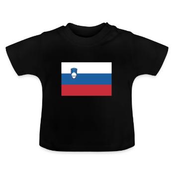 Flagge Slowenien, Flagge Sloweniens, Slovenia - Baby Bio-T-Shirt mit Rundhals - Schwarz - Vorne