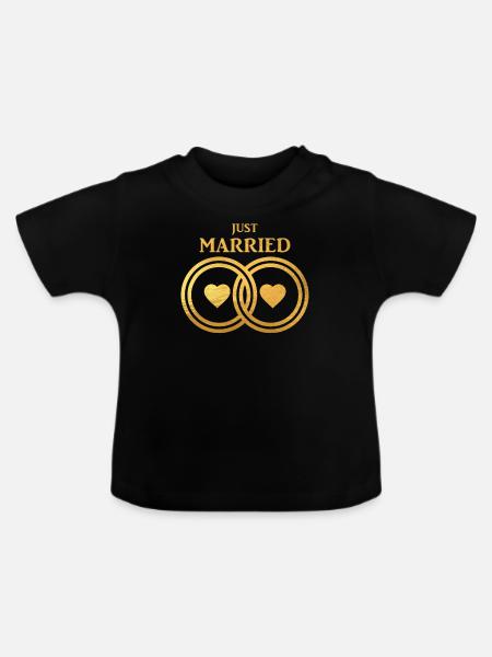 Just Married - Wedding Shirts - Baby Bio-T-Shirt mit Rundhals - Schwarz