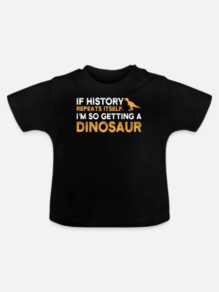 dinosaur - Shirt - Baby Bio-T-Shirt mit Rundhals - Schwarz