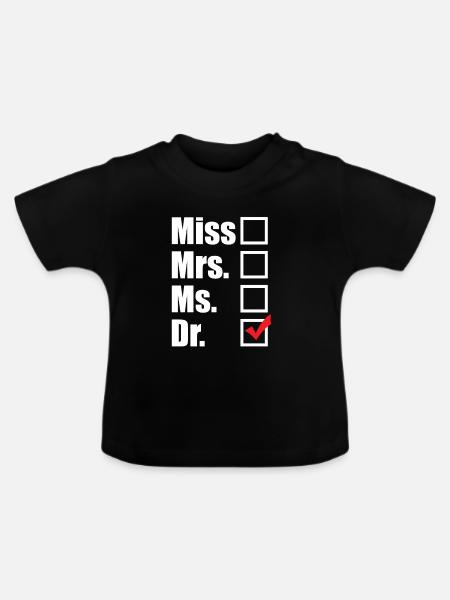 Arzt Mediziner Titel - Baby Bio-T-Shirt mit Rundhals - Schwarz