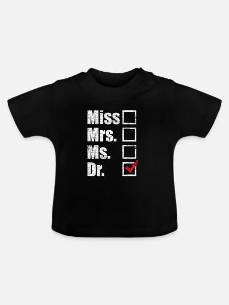 Arzt Doktortitel - Baby Bio-T-Shirt mit Rundhals - Schwarz