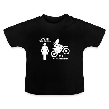 Logo de ma moto motocross - T-shirt bio col rond Bébé - noir - Devant