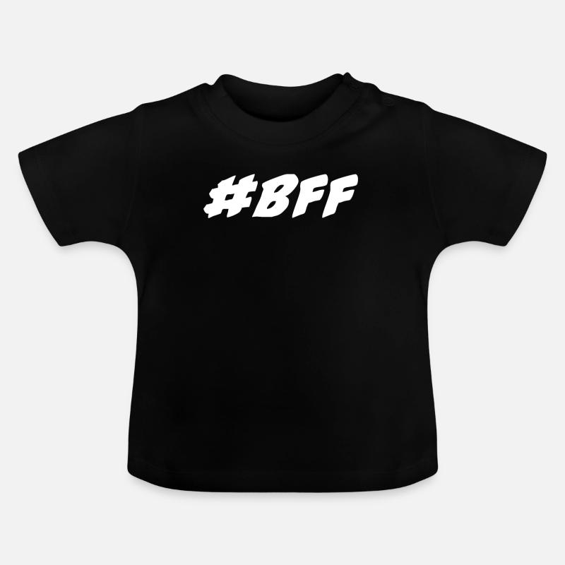 #bff écriture blanche - T-shirt bio col rond Bébé - noir