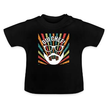 Oui Chef Bearded Chef Cuisine Restaurant - Baby Bio-T-Shirt mit Rundhals - Schwarz - Vorne