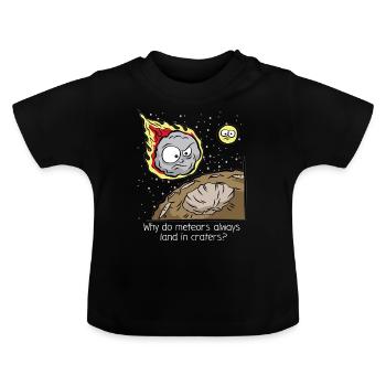 Meteor Meteorite comète d’impact cratère cadeau - T-shirt bio col rond Bébé - noir - Devant